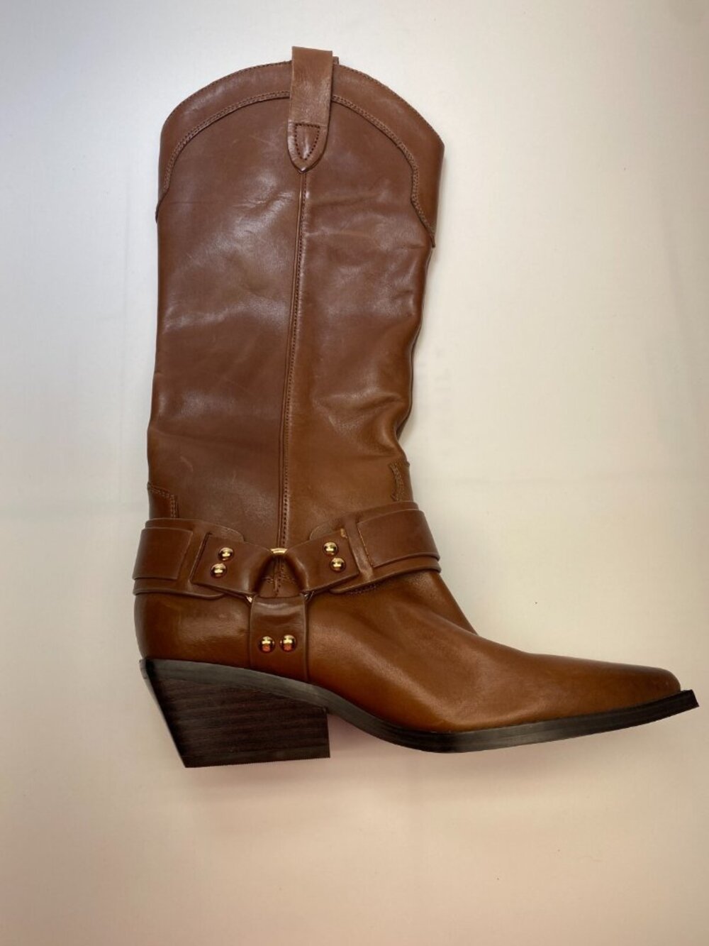 Marc Fisher LTD Womens Rally Leather Strap-and-Grommet Western Brown Boots Sz 7 - Picture 10 of 11